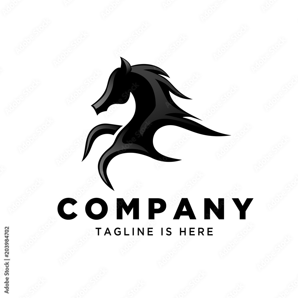 Fototapeta fast running horse logo