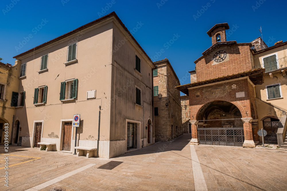 SERRE di RAPOLANO, TUSCANY, Italy - the ancient village, Square Chapel and Serremaggio