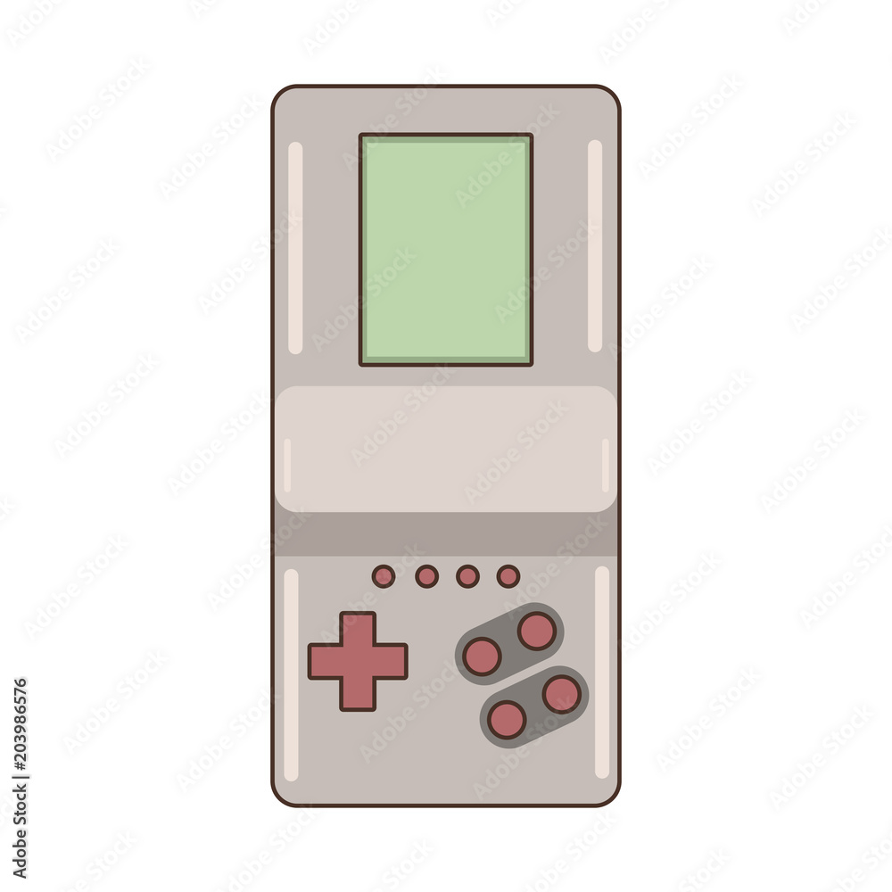 Portable videogame console technology vector illustration graphic design