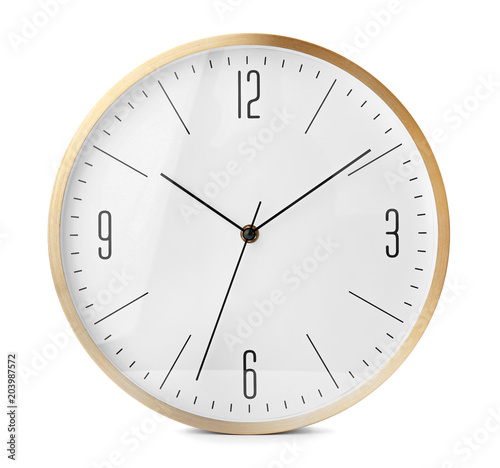 Big clock on white background. Time change concept