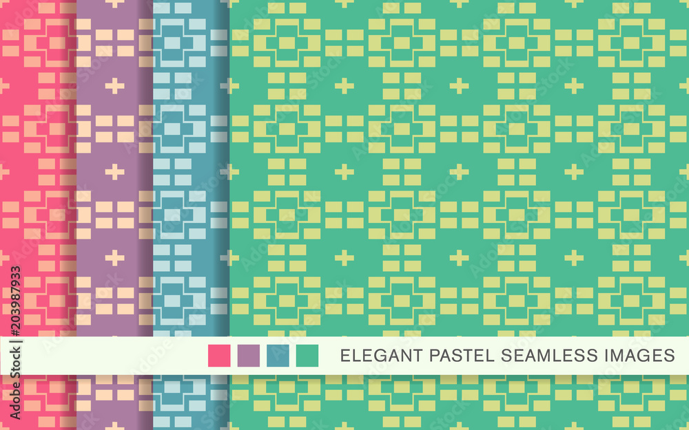 Seamless pastel background set Geometry Brick Cross Check Seamless pastel background set Geometry Brick Cross Check