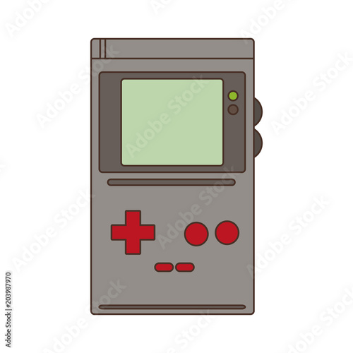 Portable videogame console technology vector illustration graphic design