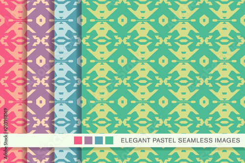 Seamless pastel background set Polygon Geometry Cross