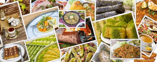 Fototapeta Naklejka Na Ścianę i Meble -  Traditional Turkish Foods collage