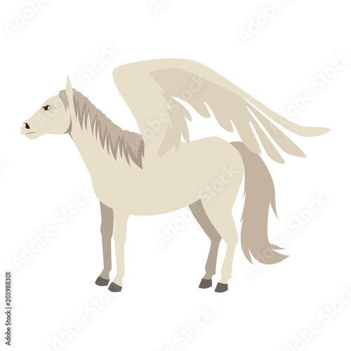 Pegasus fantastic creature cartoon vector illustration graphic design