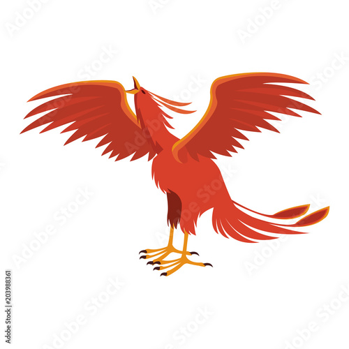 Fenix fantastic creature cartoon vector illustration graphic design