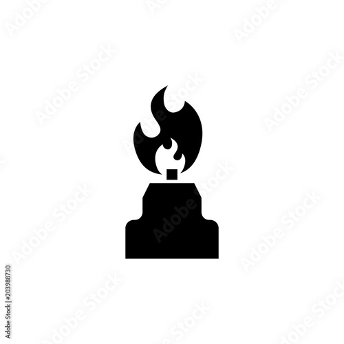 Camping Gas Stove. Flat Vector Icon. Simple black symbol on white background