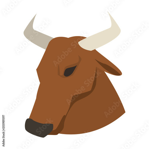 Bull with ring nose vector illustration graphic design