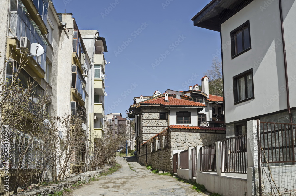 A residential district of contemporary bulgarian houses in hoary antiquity Varosha, Blagoevgrad, Bulgaria 