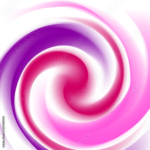Concise vector graphic element with tunnel pattern image on white background. Square object for web design  pure colors twisted in a spiral. Monochrome shades of pink  purple and Magenta. Berry jam.