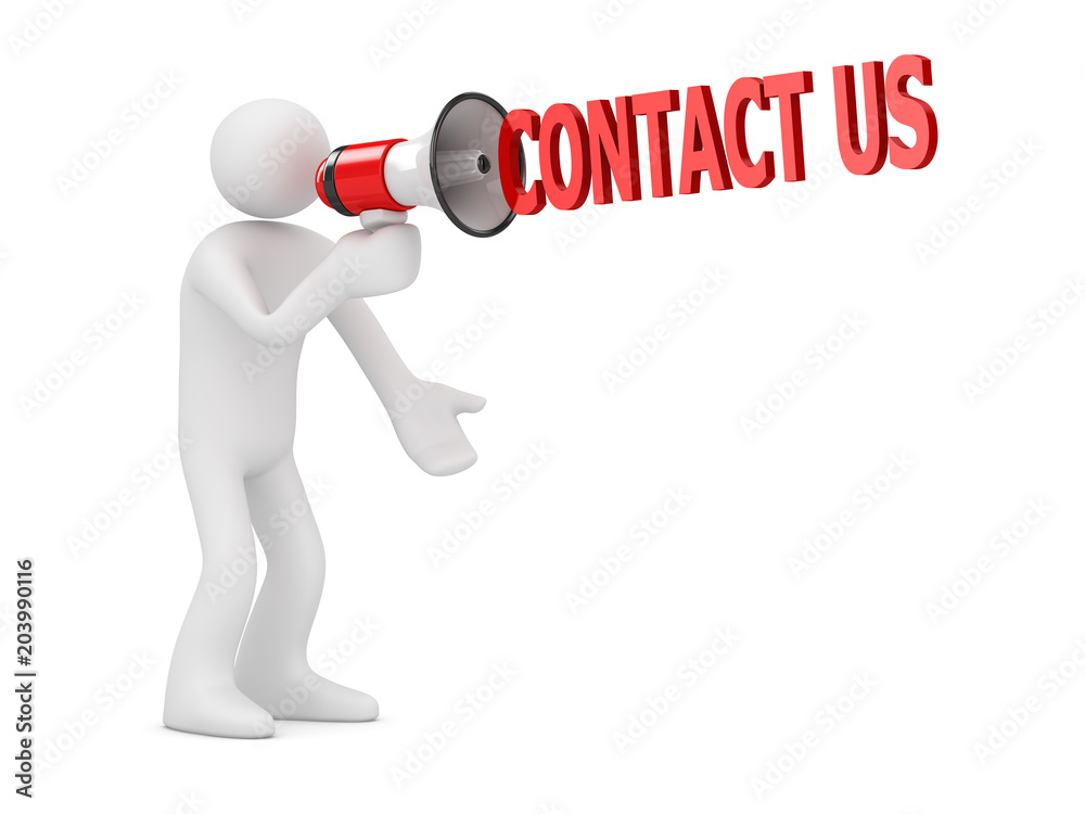 White Man Shouting Through Megaphone - Contact Us White Man Shouting Through Megaphone - Contact Us