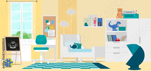 Interior design of a modern children's room.