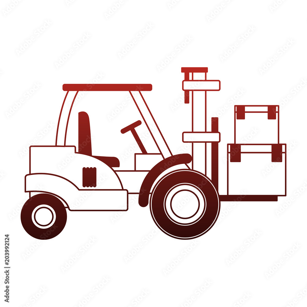 Forklift with boxes vector illustration graphic design