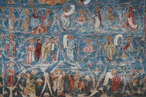 Chrsitian Mosaic on a Church in Romania 