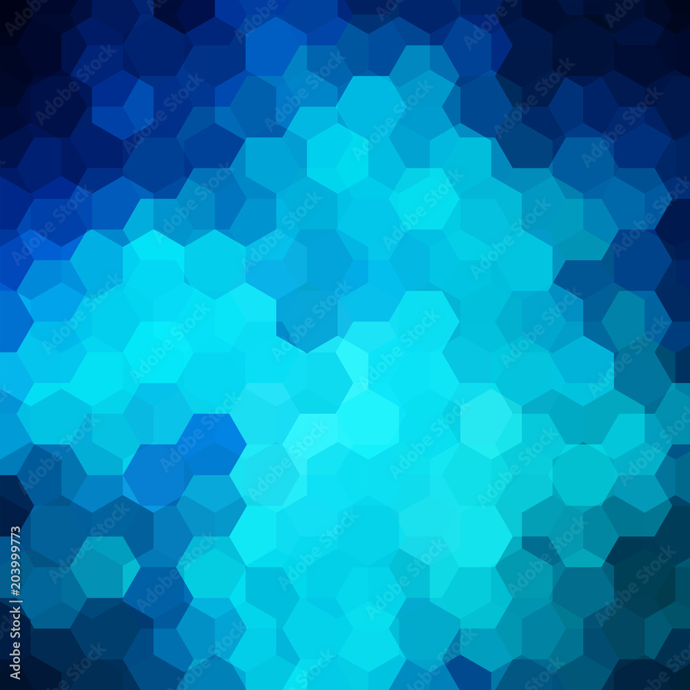 Abstract hexagons vector background. Blue geometric vector illustration. Creative design template.