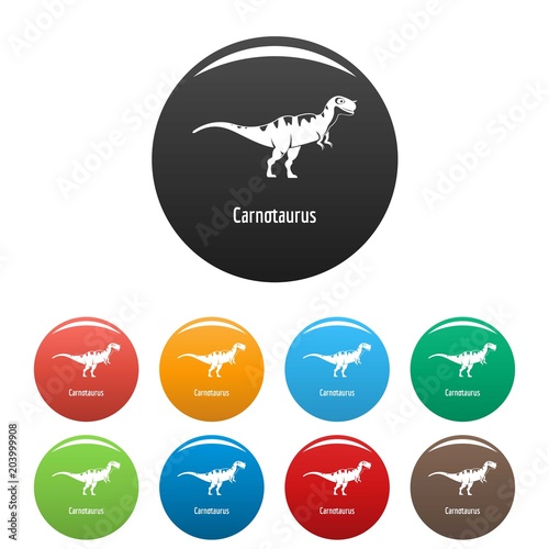 Carnotaurus icon. Simple illustration of carnotaurus vector icons set color isolated on white