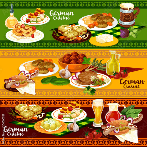 German cuisine restaurant banner for Oktoberfest