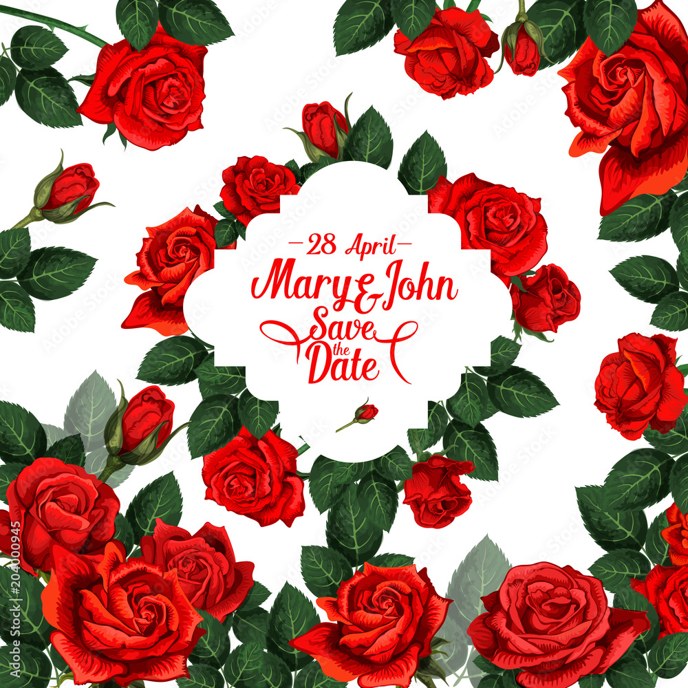 Fototapeta premium Vector floral design for wedding save the date