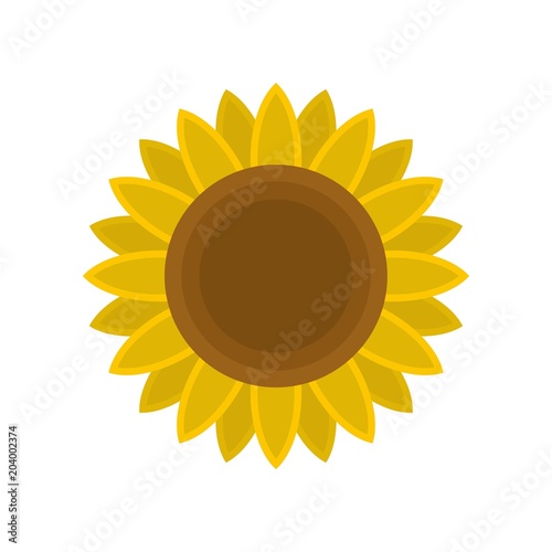 Ripe sunflower icon. Flat illustration of ripe sunflower vector icon for web