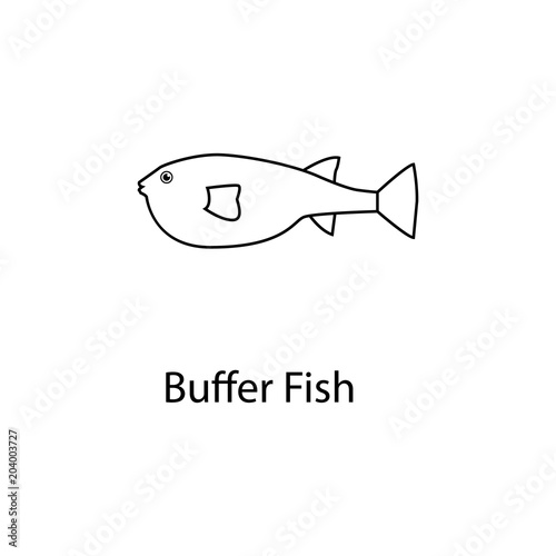 buffer fish icon. Element of marine life for mobile concept and web apps. Thin line buffer fish icon can be used for web and mobile. Premium icon