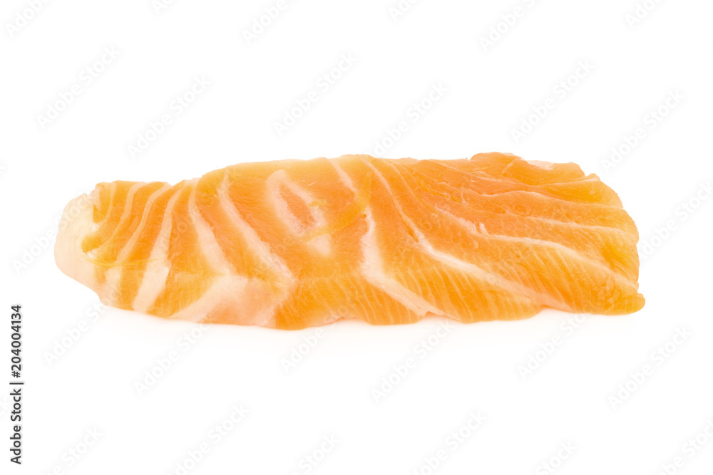 salmon (salmon sashimi) sliced Isolated on white background salmon (salmon sashimi) sliced Isolated on white background