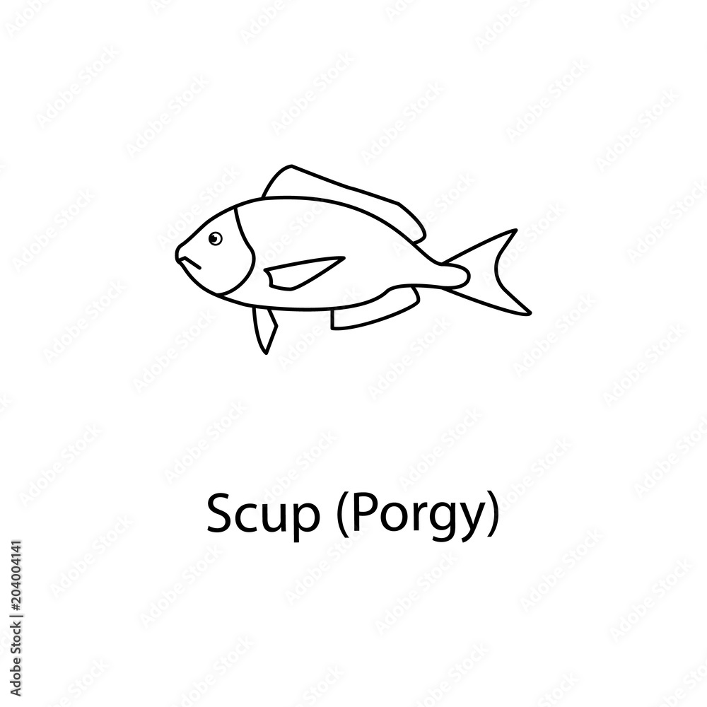 scup icon. Element of marine life for mobile concept and web apps. Thin line scup icon can be used for web and mobile. Premium icon