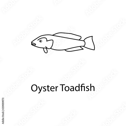 oyster toadfish icon. Element of marine life for mobile concept and web apps. Thin line oyster toadfish icon can be used for web and mobile. Premium icon