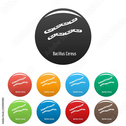 Bacillus cereus icon. Simple illustration of bacillus cereus vector icons set color isolated on white