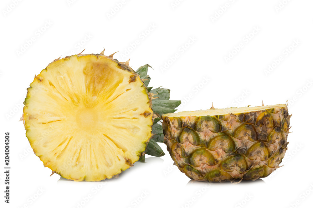 pineapple half isolated on white background pineapple half isolated on white background