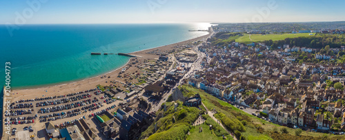 Aerial view of Hastings, UK photo