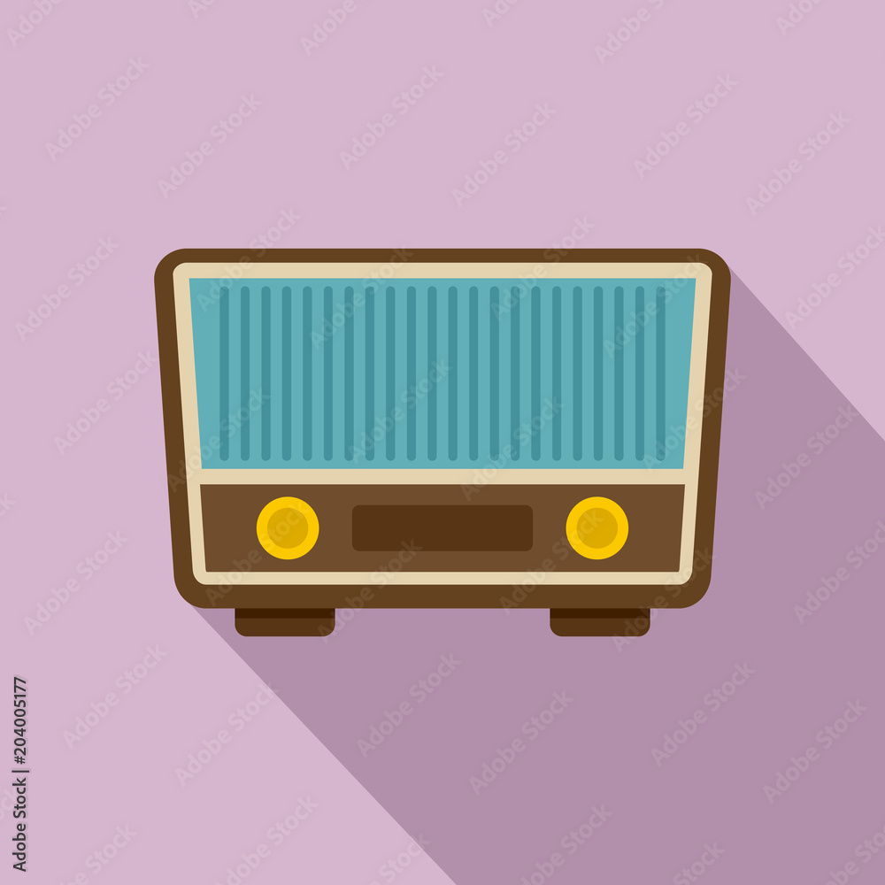Retro vintage radio icon. Flat illustration of retro vintage radio vector  icon for web design Stock Vector | Adobe Stock