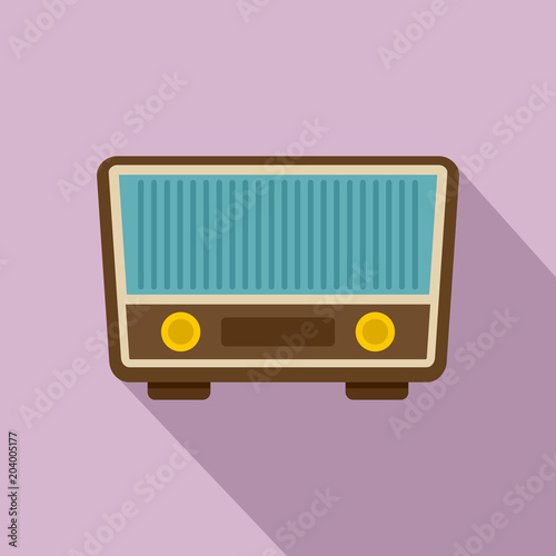 Retro vintage radio icon. Flat illustration of retro vintage radio vector icon for web design