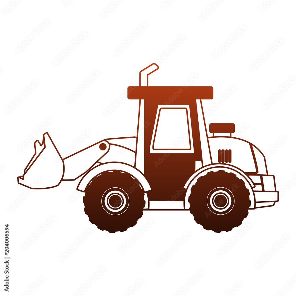 Fototapeta premium Construction backhoe vehicle vector illustration graphic design
