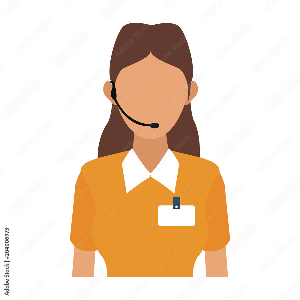 Call center woman agent avatar vector illustration graphic design Call center woman agent avatar vector illustration graphic design