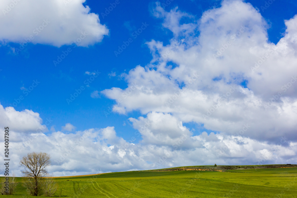 The sky with clouds for Spanish lands, Leon