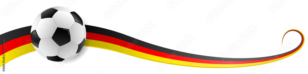 Fototapeta premium Fußball mit Deutschland Flagge Fahne Banner Vektor
