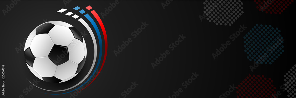 Fussball Banner mit Russland Flagge Fahne Farben abstrakt Fussball Banner mit Russland Flagge Fahne Farben abstrakt