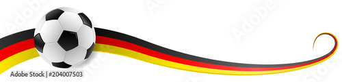 Fu  ball mit Deutschland Flagge Fahne Banner Vektor