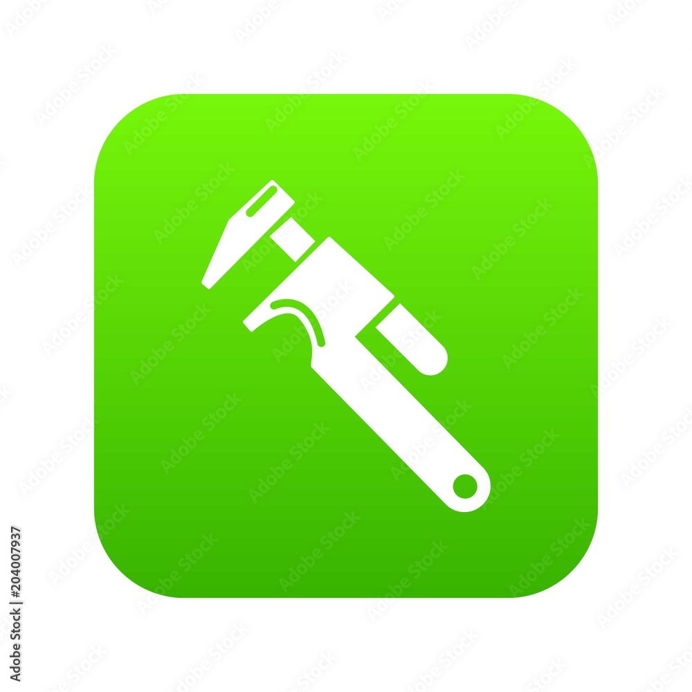Universal spanner icon green vector Universal spanner icon green vector