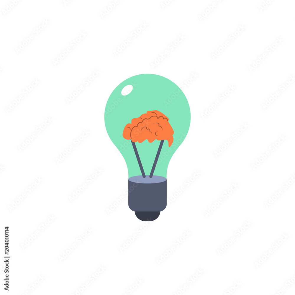 colored brain inside the bulb icon. Element of science and laboratory for mobile concept and web apps. Detailed brain inside the bulb icon can be used for web and mobile colored brain inside the bulb icon. Element of science and laboratory for mobile concept and web apps. Detailed brain inside the bulb icon can be used for web and mobile