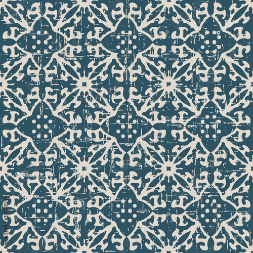 Worn out antique seamless background Botanic Curve Cross Vine Flower