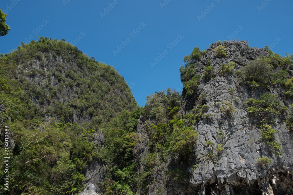 Limestone mountain, Ao Phang-nga National Park, Phang Nga, Thailand.