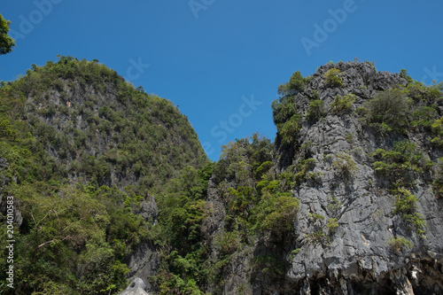 Limestone mountain  Ao Phang-nga National Park  Phang Nga  Thailand.