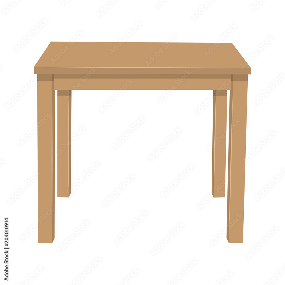 Wooden table isolated illustration on white background Wooden table isolated illustration on white background