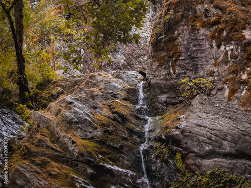 Small waterfall in a rocky cliff