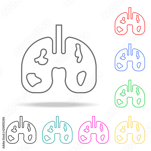 lungs' cancer . Elements of human death in multi colored icons. Premium quality graphic design icon. Simple icon for websites, web design, mobile app, info graphics