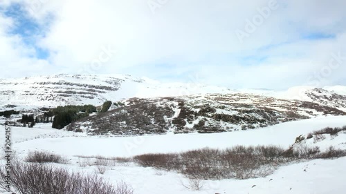 Island Berge Schneelandschaft