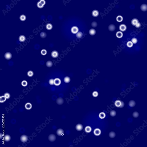 Blue juice and small bubbles, abstract background