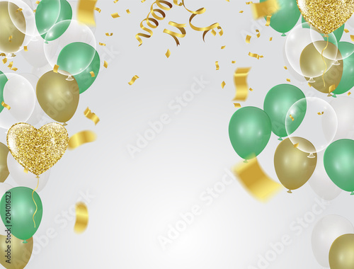 Holiday  background with serpentine design vector illustration balloons Balloons and confetti