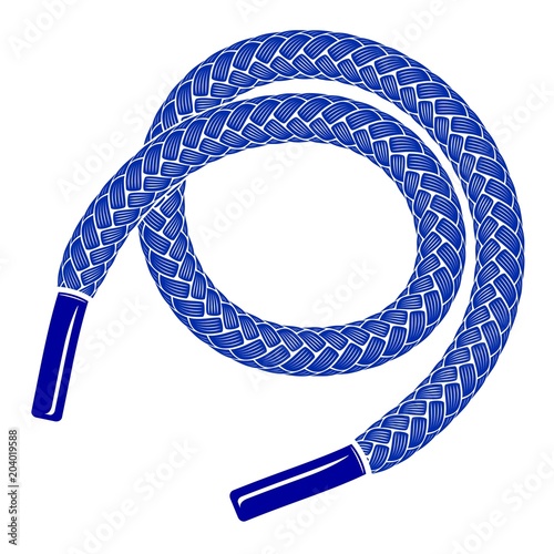 Blue shoelaces icon, simple style